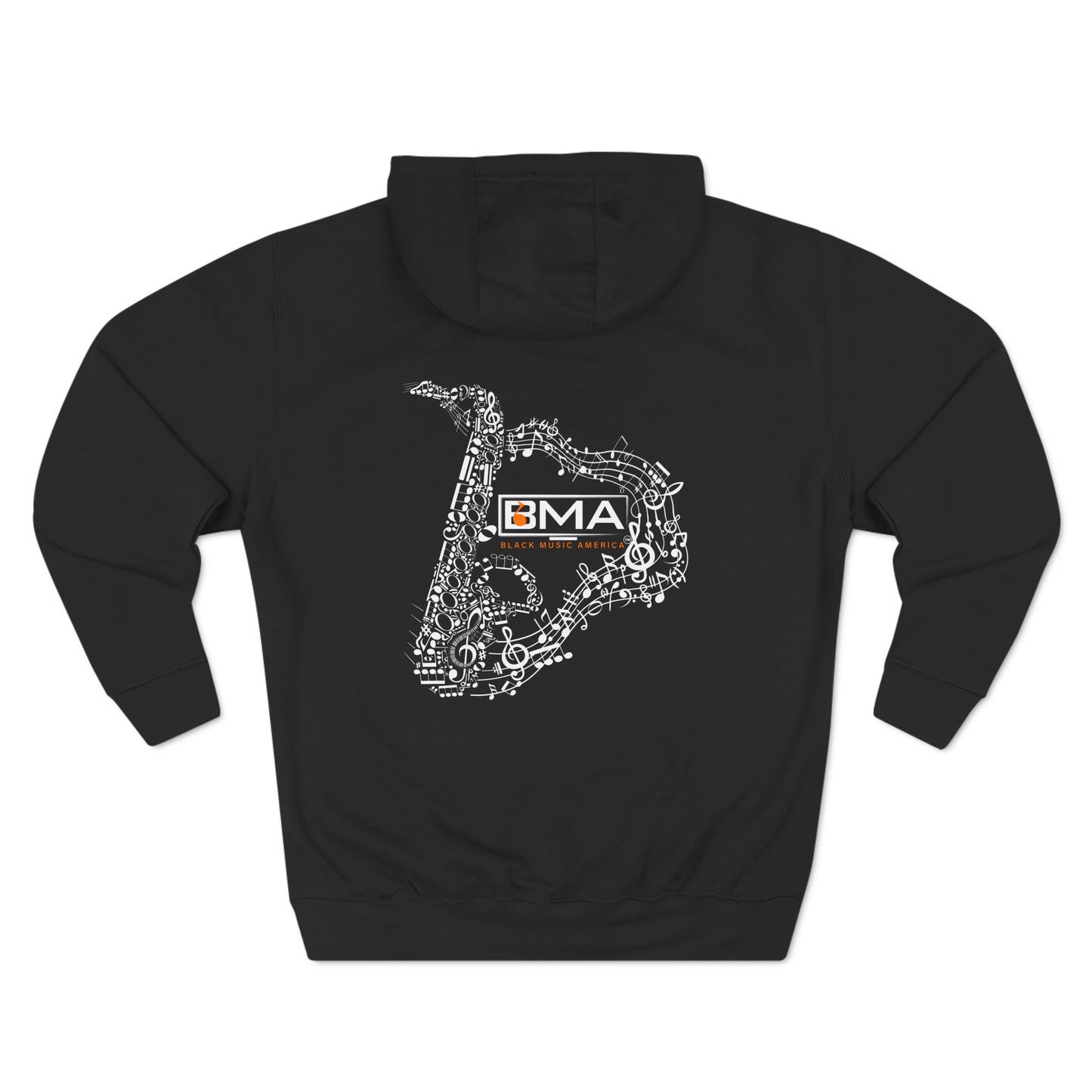 Three-Panel Fleece Hoodie BMA Saxophone Back Design