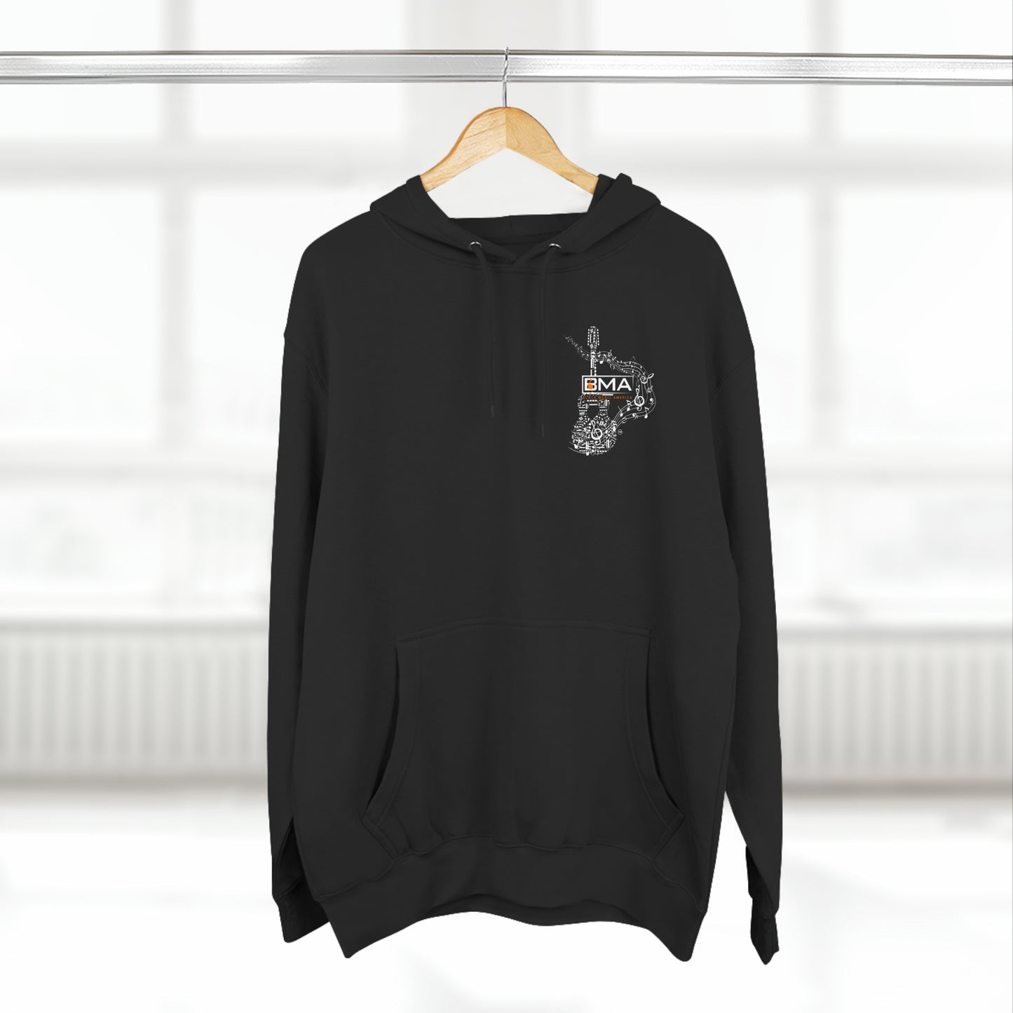 Three-Panel Fleece Hoodie BMA Guitar Front Design