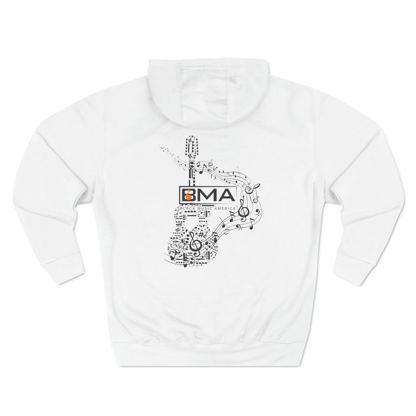 Three-Panel Fleece Hoodie BMA Guitar Back Design