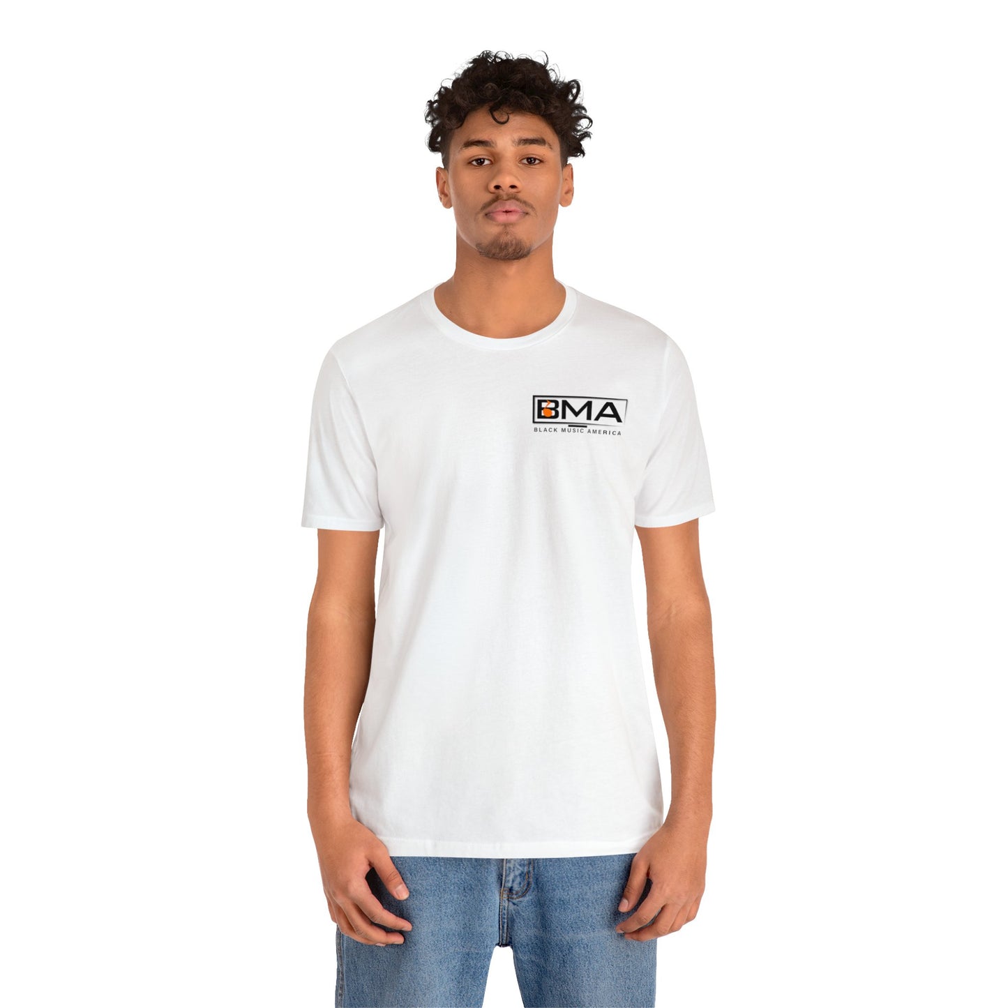 Unisex Jersey Short Sleeve Tee BMA Saxophone Back Design