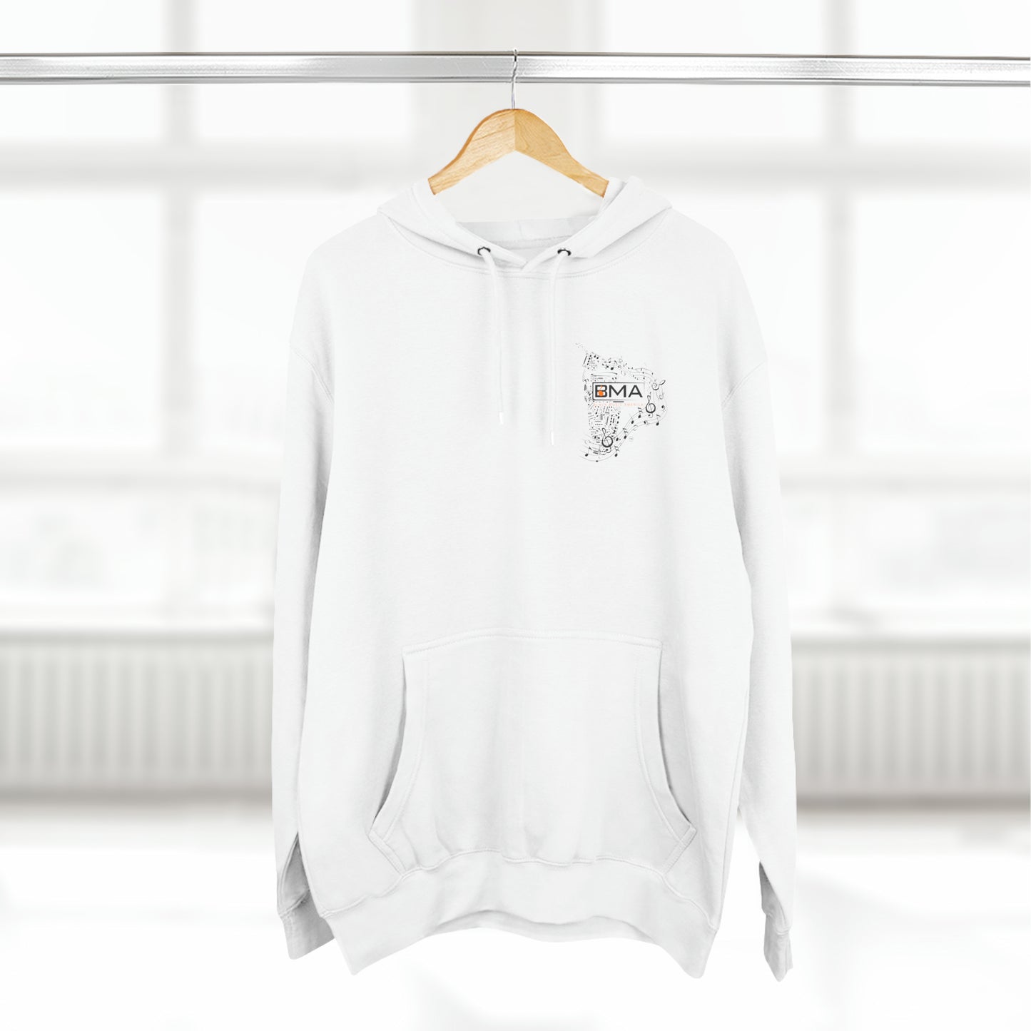 Three-Panel Fleece Hoodie BMA Bongo Front Design