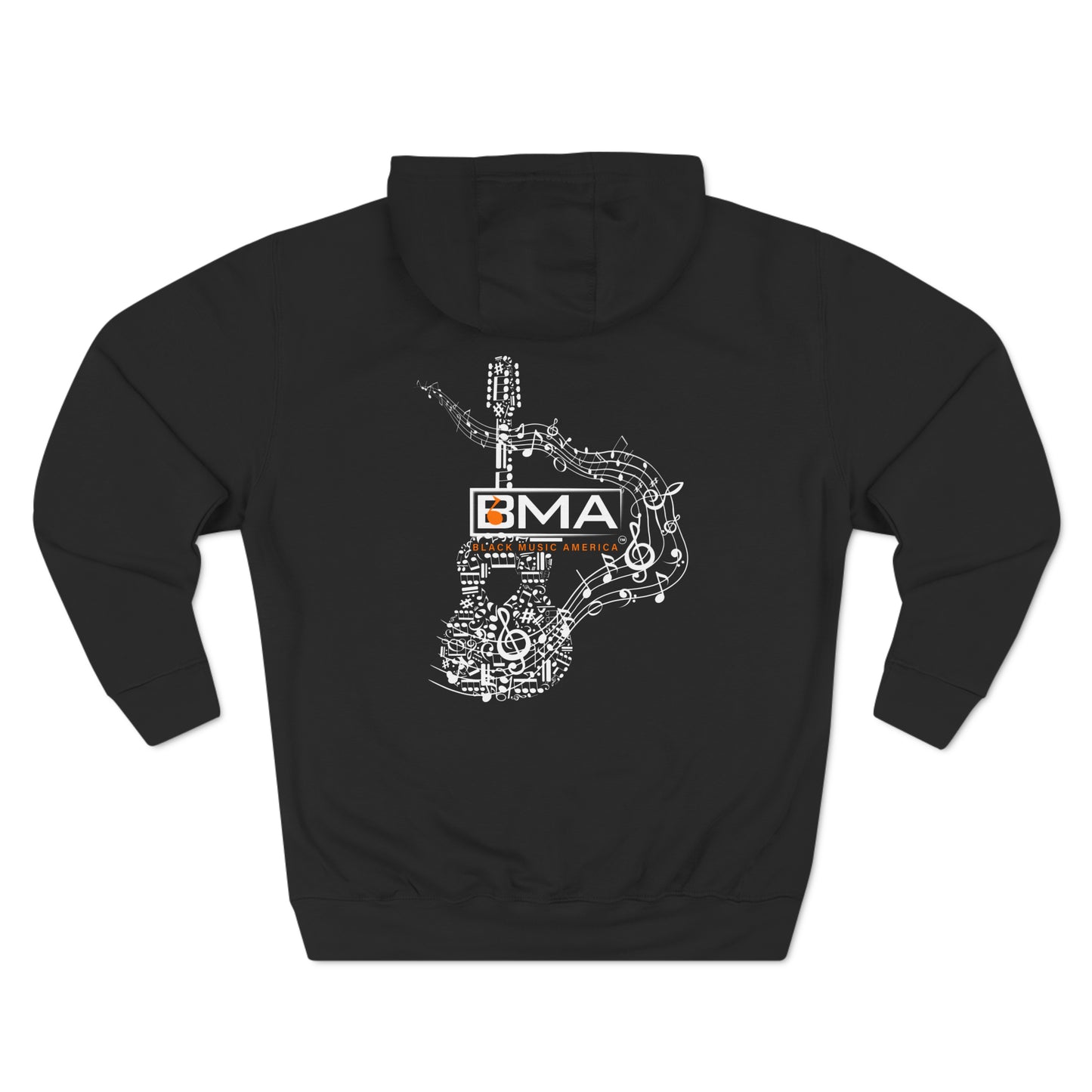 Three-Panel Fleece Hoodie BMA Guitar Back Design