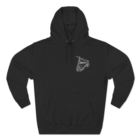 Three-Panel Fleece Hoodie BMA Saxophone Front Design