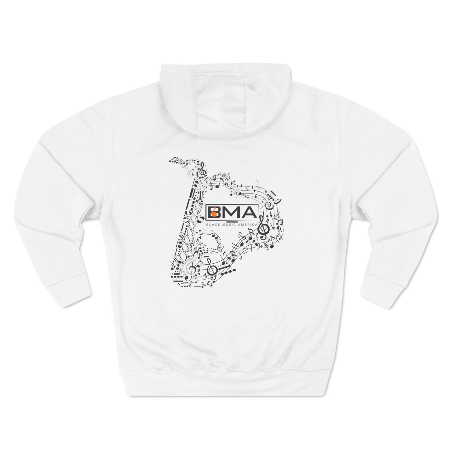 Three-Panel Fleece Hoodie BMA Saxophone Back Design